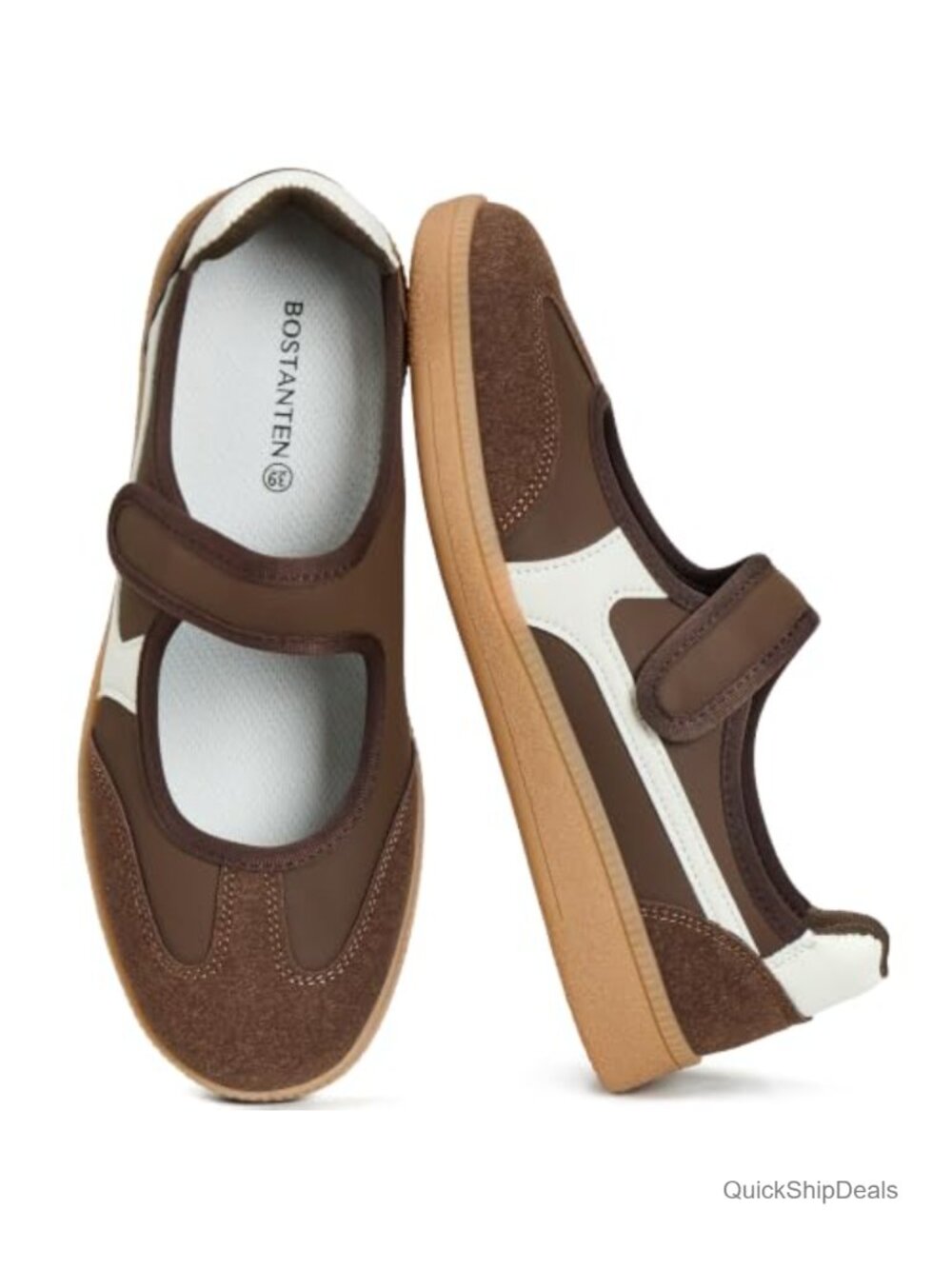 Mary Jane Sneakers Retro Ballet Flats Hook-and-Loop Strap Casual Shoes